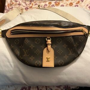 Louis Vuitton Monogram Canvas Bag with Tan and Gold Accents
